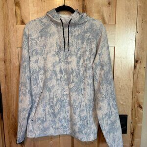 Old Navy Dynamic Fleece Pullover Hoodie M Medium White Blue Swirl